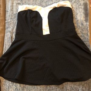 Black and white peplum top